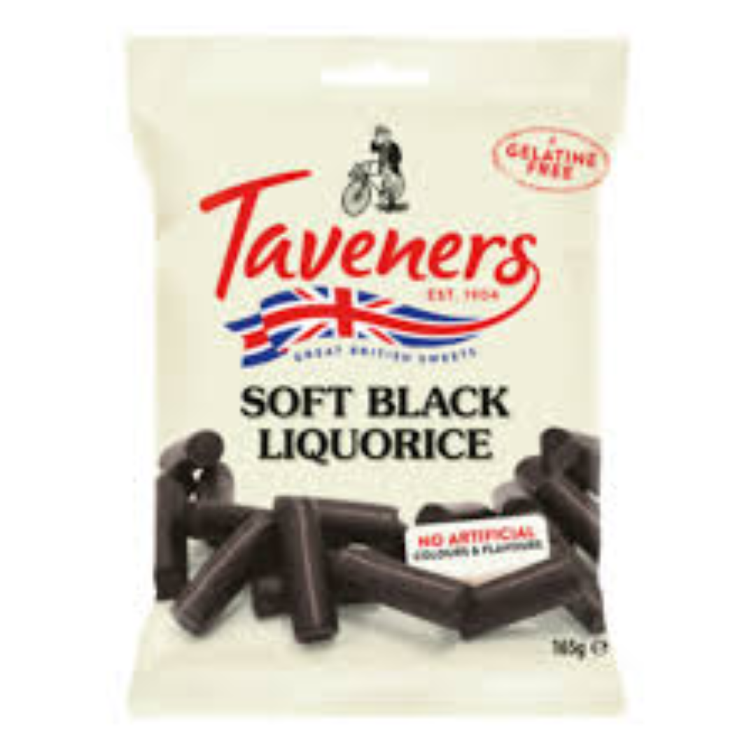 TAVENERS SOFT BLACK LIQUORICE 165G
